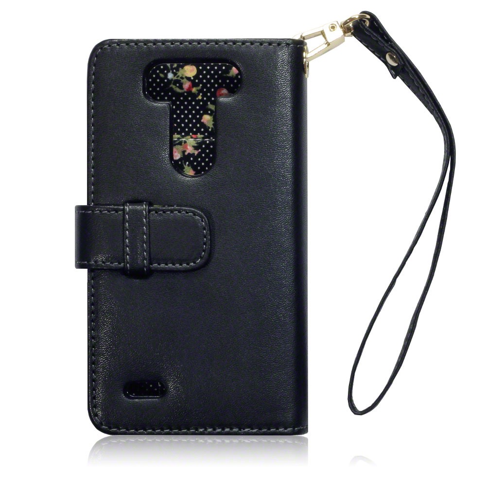 OEM Interior floral Plånboksfodral till LG G3 S (Svart)