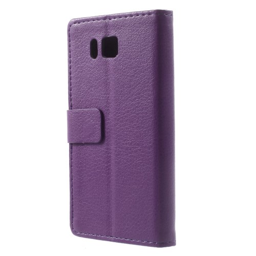 OEM Lychee Embossed Plånboksfodral till Samsung Galaxy Alpha - Lila