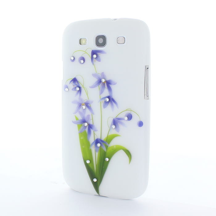 OEM Diamant Baksideskal till Samsung Galaxy S3 i9300 Lila Blommor