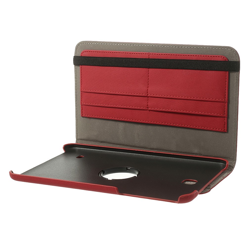 OEM Denim Rotating Plånboksfodral till Samsung Galaxy Tab 4 8.0 (Röd)