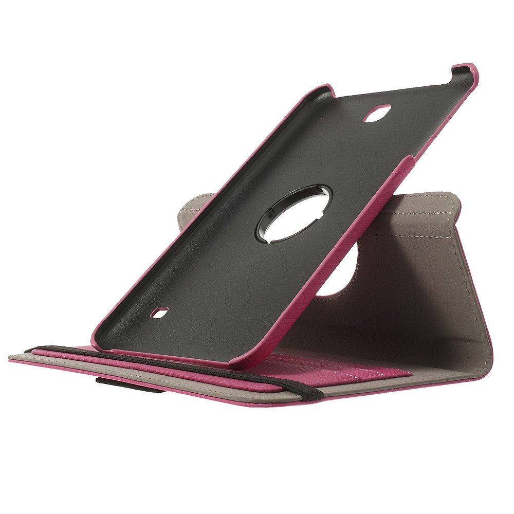 OEM Denim Rotating Plånboksfodral till Samsung Galaxy Tab 4 8.0 (Magenta)