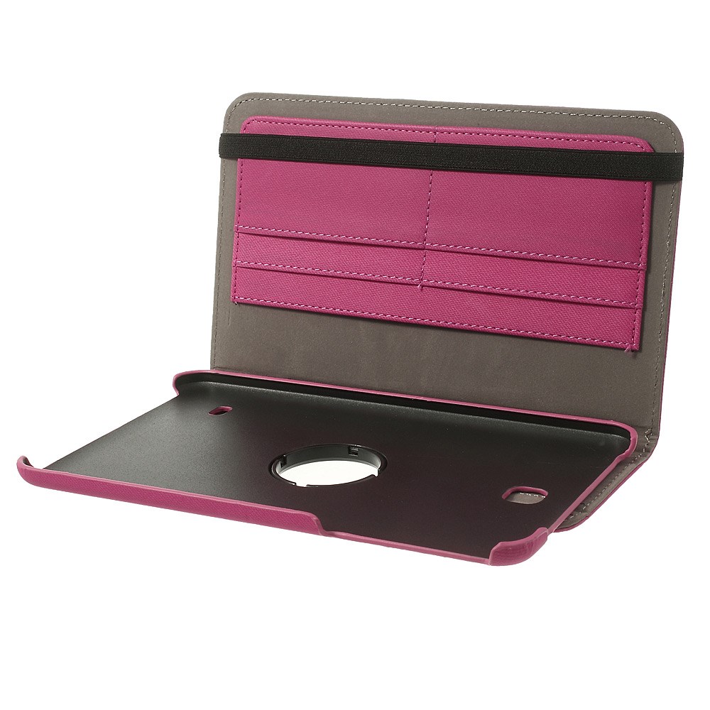 OEM Denim Rotating Plånboksfodral till Samsung Galaxy Tab 4 8.0 (Magenta)
