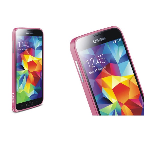 Love Mei LOVE MEI 0.7mm Metal Bumper till Samsung Galaxy S5 (Rosa)
