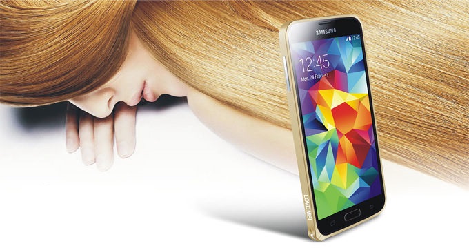 Love Mei LOVE MEI 0.7mm Metal Bumper till Samsung Galaxy S5 (Brun)