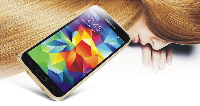 Love Mei LOVE MEI 0.7mm Metal Bumper till Samsung Galaxy S5 (Brun)