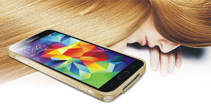 Love Mei LOVE MEI 0.7mm Metal Bumper till Samsung Galaxy S5 (Brun)