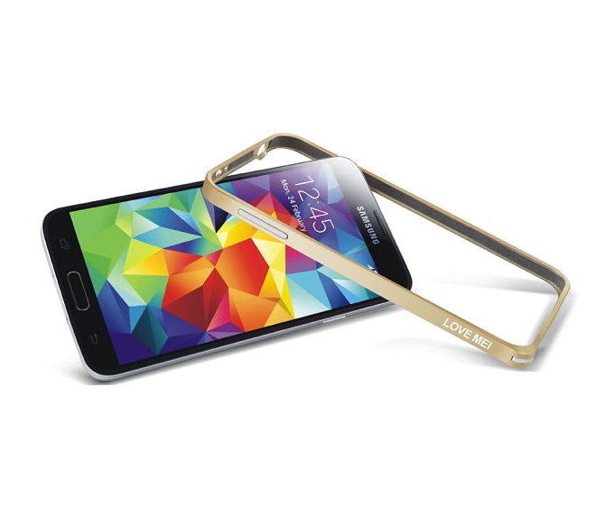Love Mei LOVE MEI 0.7mm Metal Bumper till Samsung Galaxy S5 (Brun)