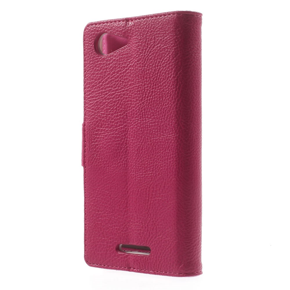OEM Embossed Plånboksfodral till Sony Xperia E3 - Magenta