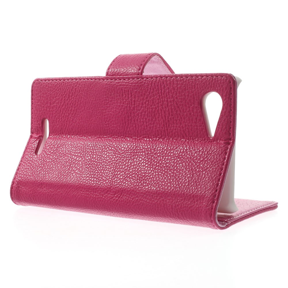 OEM Embossed Plånboksfodral till Sony Xperia E3 - Magenta