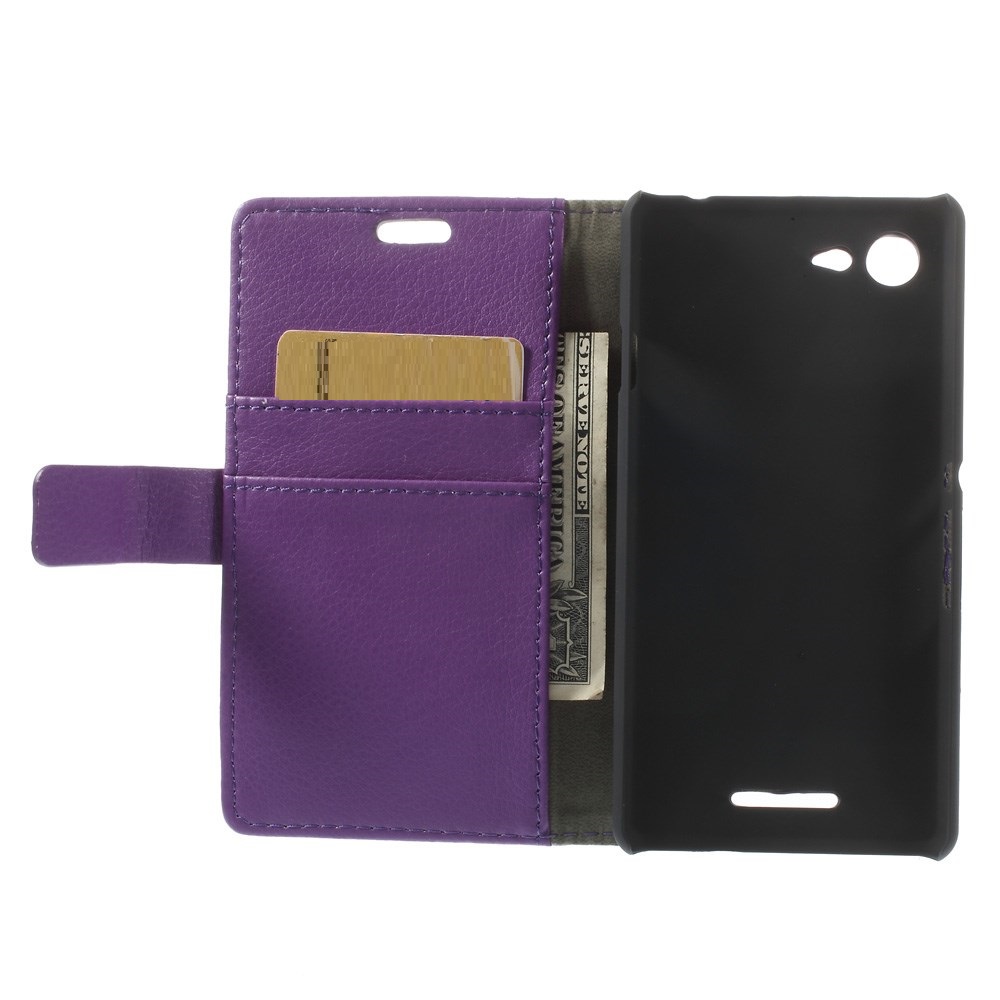 OEM Lychee Plånboksfodral till Sony Xperia E3 - Lila