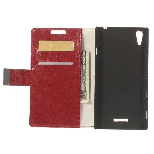 OEM Plånboksfodral till Sony Xperia T3 (Röd)