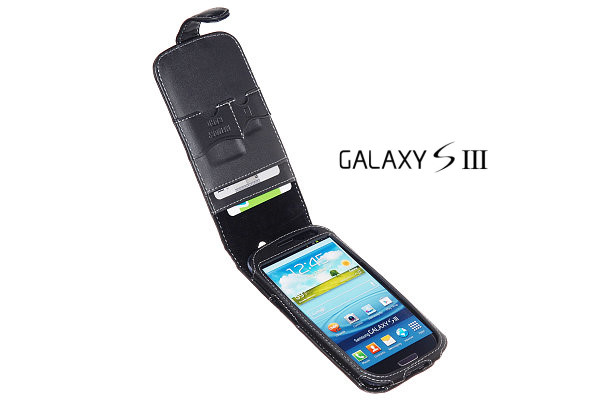 OEM Exklusiv Äkta Läder flip mobilväska till Samsung Galaxy S3 i9300