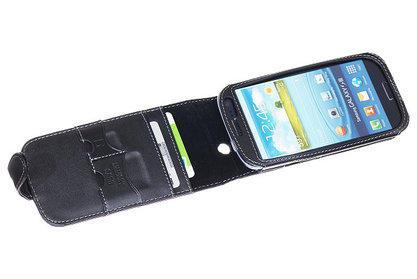 OEM Exklusiv Äkta Läder flip mobilväska till Samsung Galaxy S3 i9300