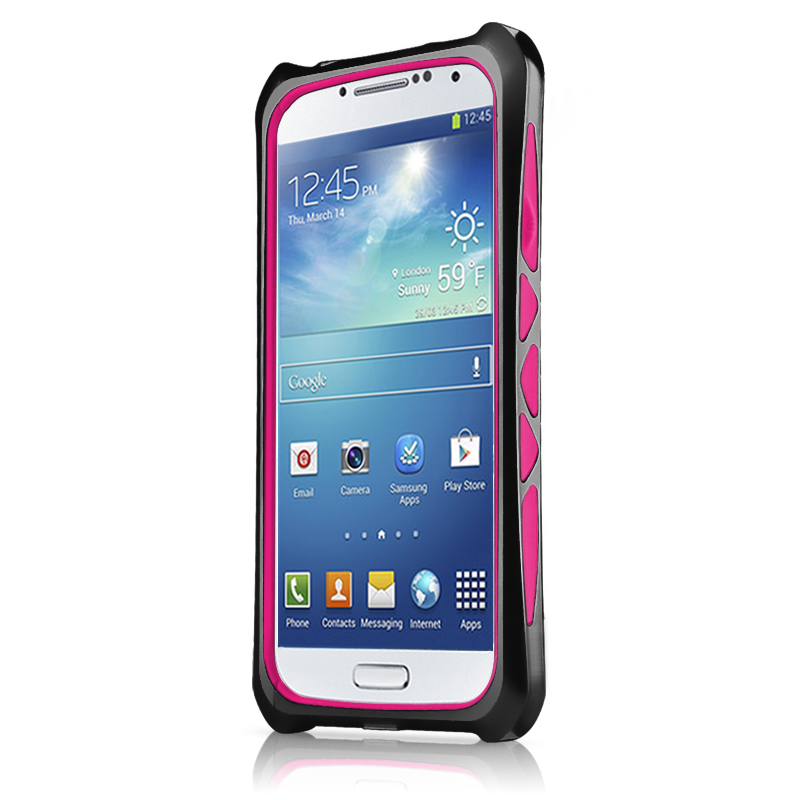 ItSkins ITSkins Toxik Aluminium Bumper till Samsung Galaxy S4 i9500 (Svart-Magenta) + Sk