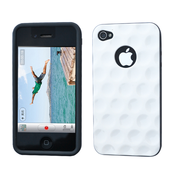 OEM Baksideskal Circles till iPhone 4S/4 (Vit)