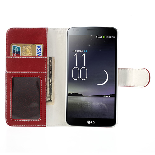 OEM Embossed Plånboksväska till LG G Flex (Röd)