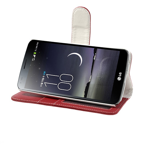 OEM Embossed Plånboksväska till LG G Flex (Röd)