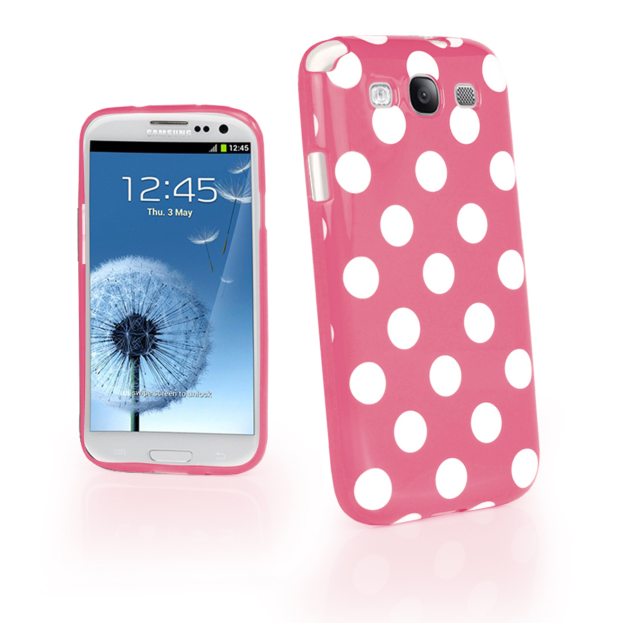 OEM Polka dot FlexiCase Skal till Samsung Galaxy S3 i9300 (Rosa)