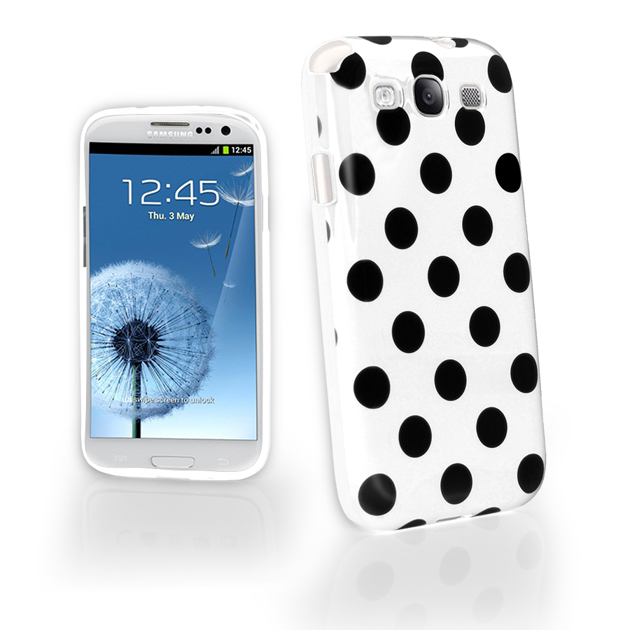 OEM Polka dot FlexiCase Skal till Samsung Galaxy S3 i9300 (Vit)
