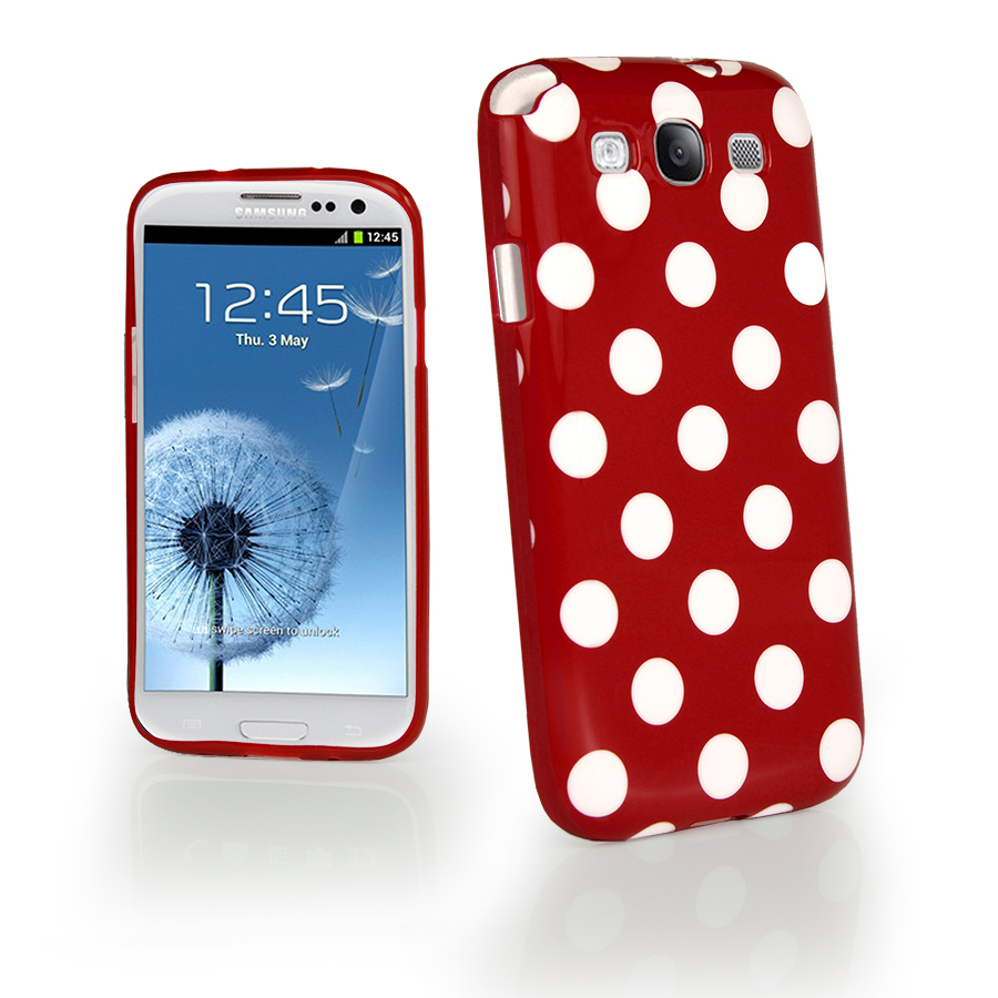 OEM Polka dot FlexiCase Skal till Samsung Galaxy S3 i9300 (Röd)