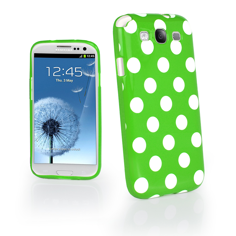 OEM Polka dot FlexiCase Skal till Samsung Galaxy S3 i9300 (Grön)