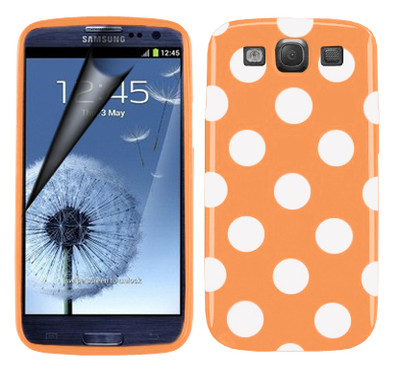 OEM Polka dot FlexiCase Skal till Samsung Galaxy S3 i9300 (Orange)