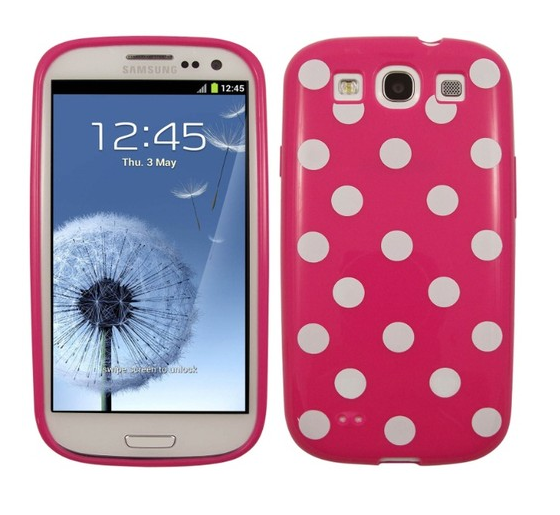 OEM Polka dot FlexiCase Skal till Samsung Galaxy S3 i9300 (Magenta)