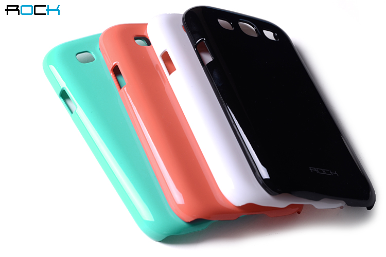 ROCK Rock Colorful Skal till Samsung Galaxy S3 i9300 + HD Skärmskydd (Svart)