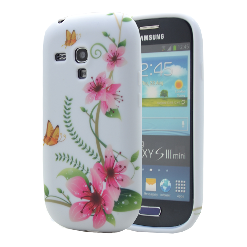 OEM FlexiCase Skal till Samsung Galaxy S3 Mini i8190 - (Rosa flower)