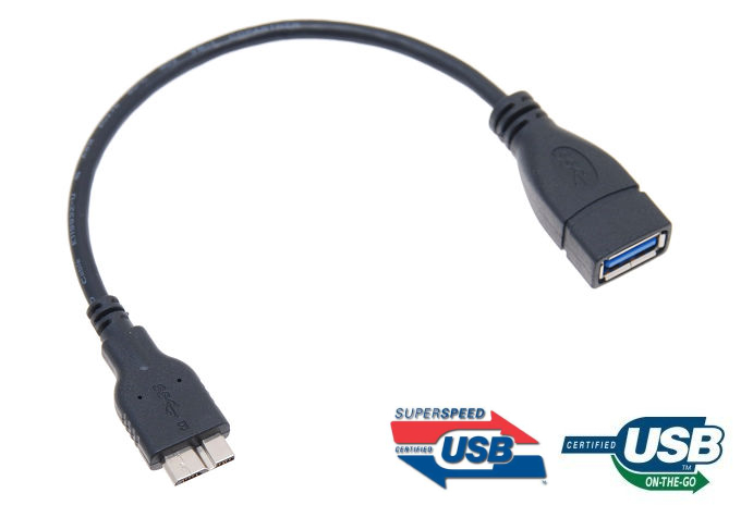 OEM USB 2.0 USB Host / OTG Adapter Kabel for Samsung Galaxy Note 3 (Svart)