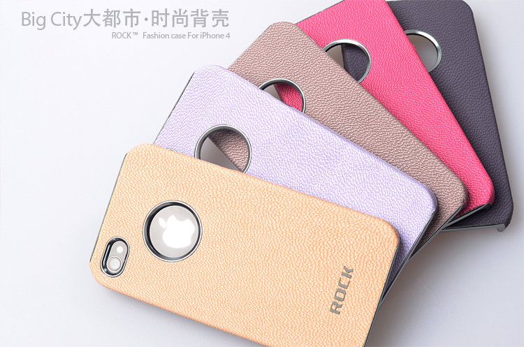 ROCK Rock iPhone4/4S BigCity back shell + Skärmskydd (Lila)