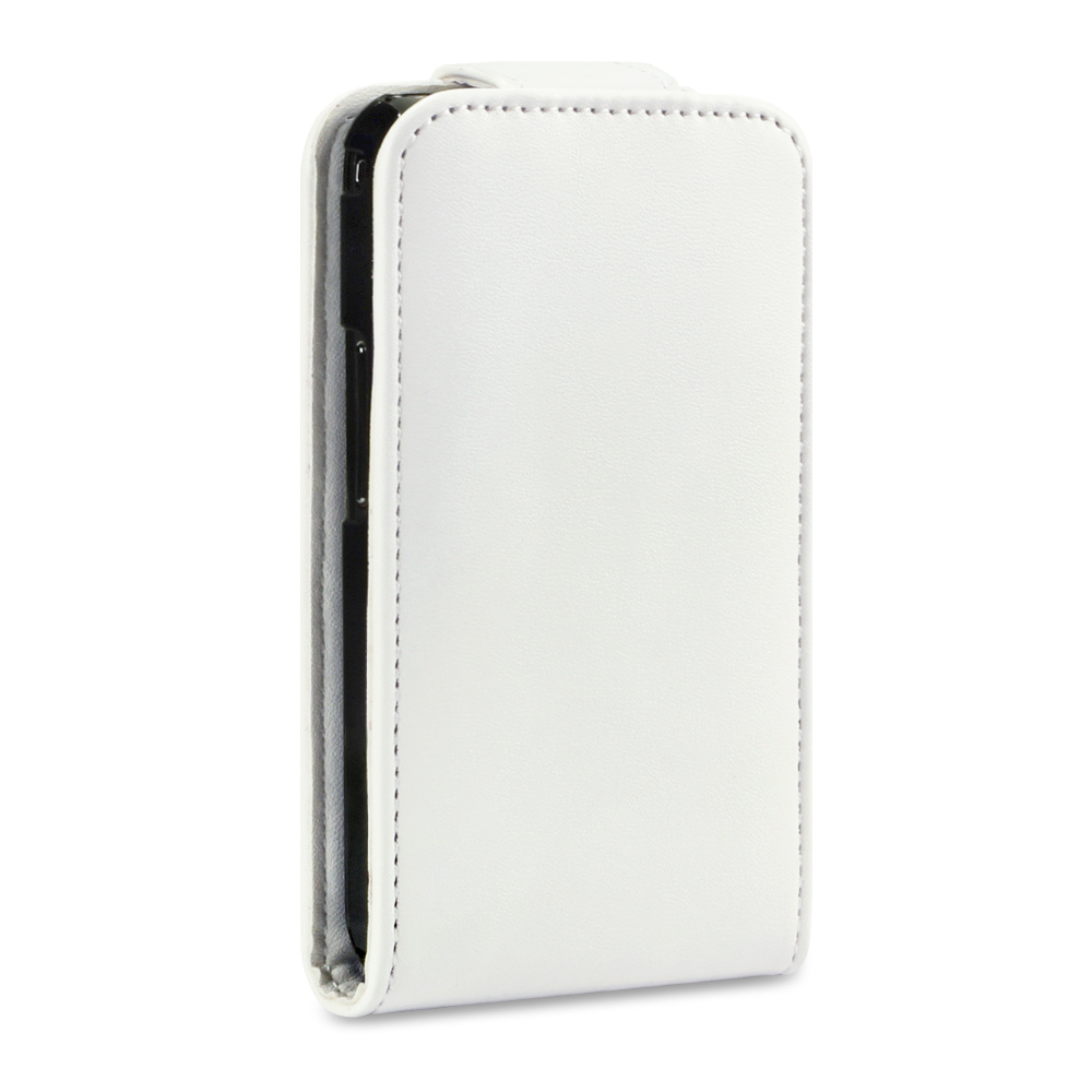 OEM Flip Mobilväska med plats för 2st kort till Samsung Galaxy Ace S5830 (Vit)