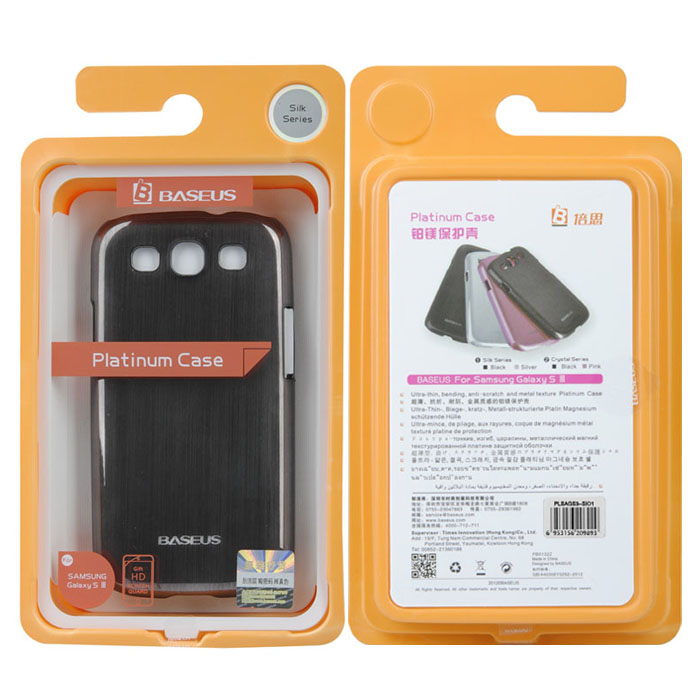 OEM BASEUS Baksideskal till Samsung Galaxy S3 + Skärmskydd (Svart)