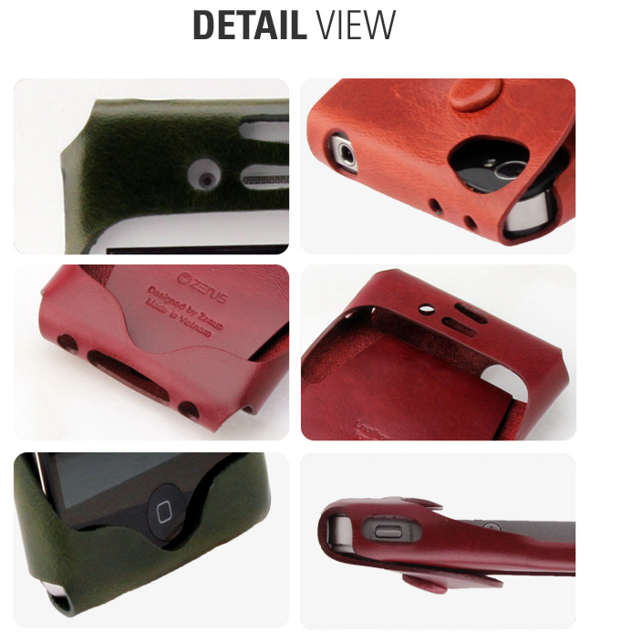 Zenus Zenus Leather Jacket väska till Apple iPhone 4S / 4 (Mustard)