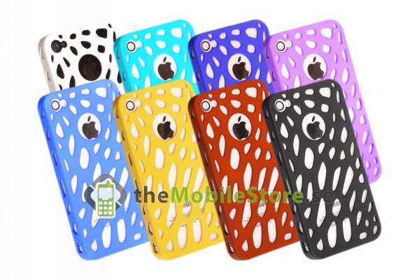 OEM Perforated Baksideskal till iPhone 4S/4 (Svart )