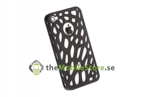OEM Perforated Baksideskal till iPhone 4S/4 (Svart )