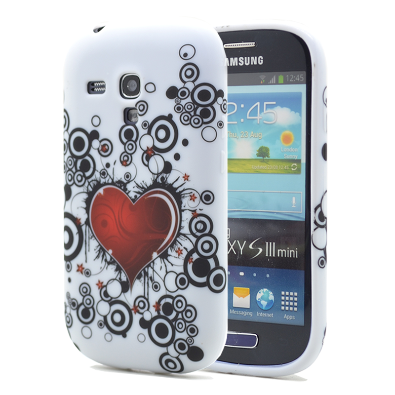 OEM FlexiCase Skal till Samsung Galaxy S3 Mini i8190 - (Red Heart)