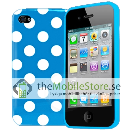 OEM Polka Dots flexiCase skal till iPhone 4 / 4S (Bl)