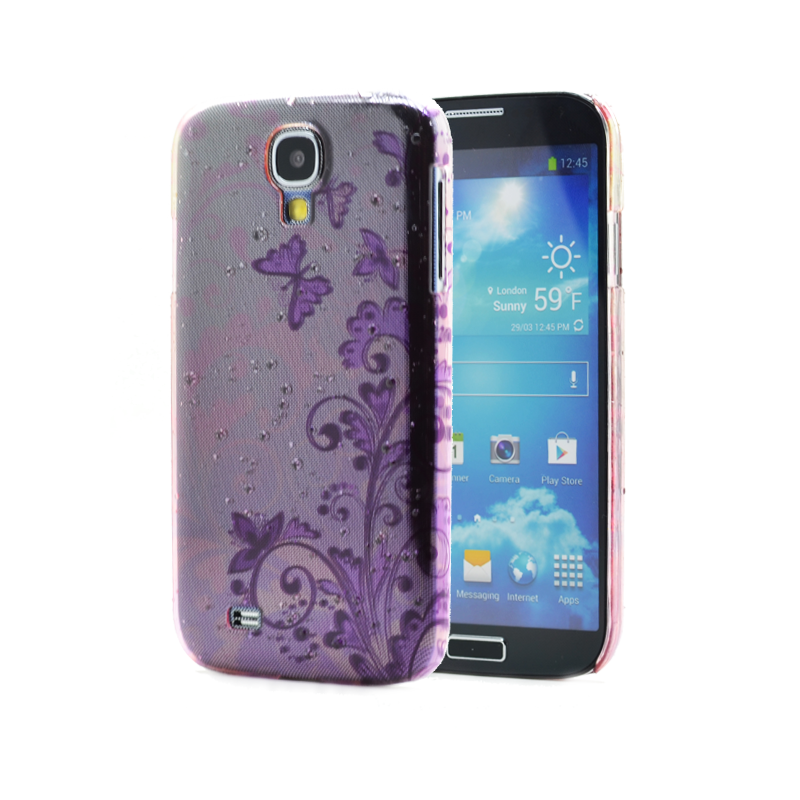 OEM Baksidesskal till Samsung Galaxy S4 i9500 - Lila Fjärilar