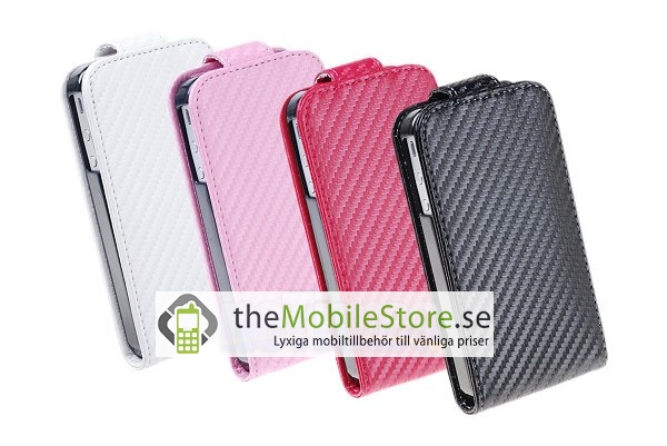 OEM Carbon Fiber mobilväska till Apple iPhone 4S / 4 (Vit)