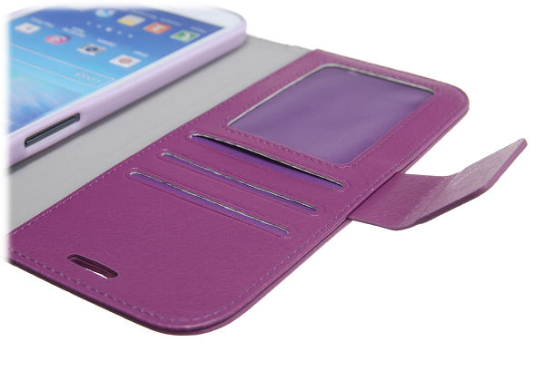 OEM Embossed Plånboksfodral till Samsung Galaxy Mega 5.8 i9150 (Lila)