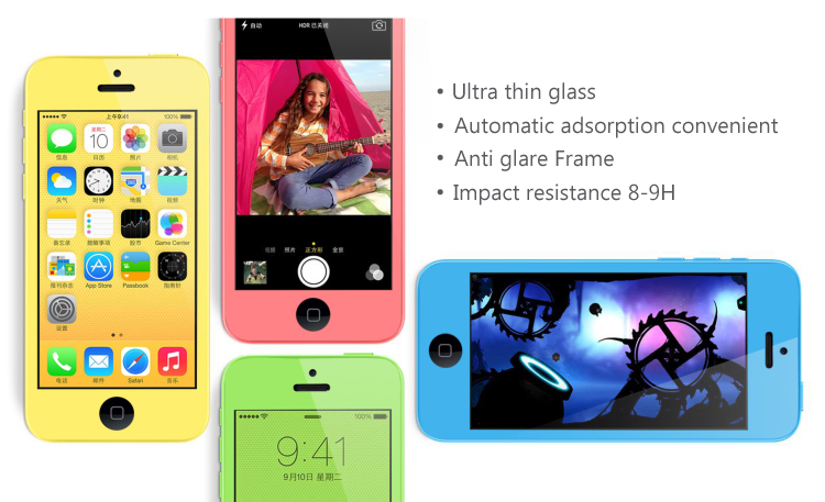 OEM Colored Härdat Glas Skärmskydd till Apple iPhone 4S Orange