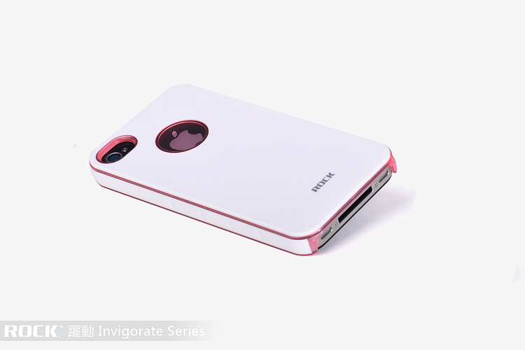 ROCK Rock Invigorate skal till Apple iPhone 4/4S (Rosa and White)