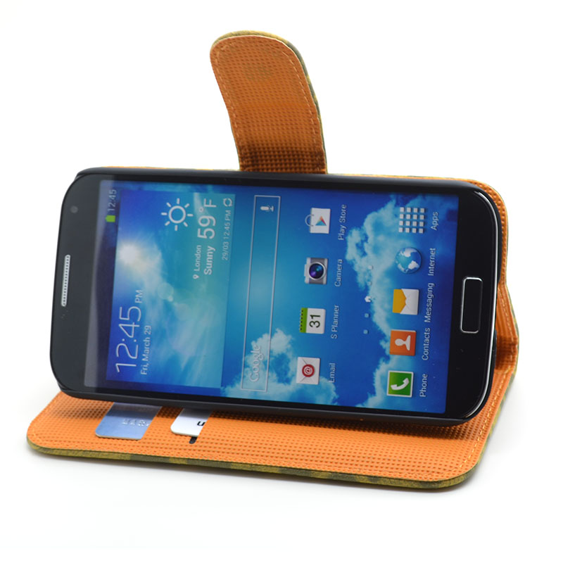 OEM Leopard Plånboksfodral till Samsung Galaxy S4 i9500 (Gul)