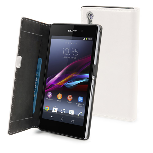 Muvit Muvit Slim Flip väska till Sony Xperia Z1 (Vit)