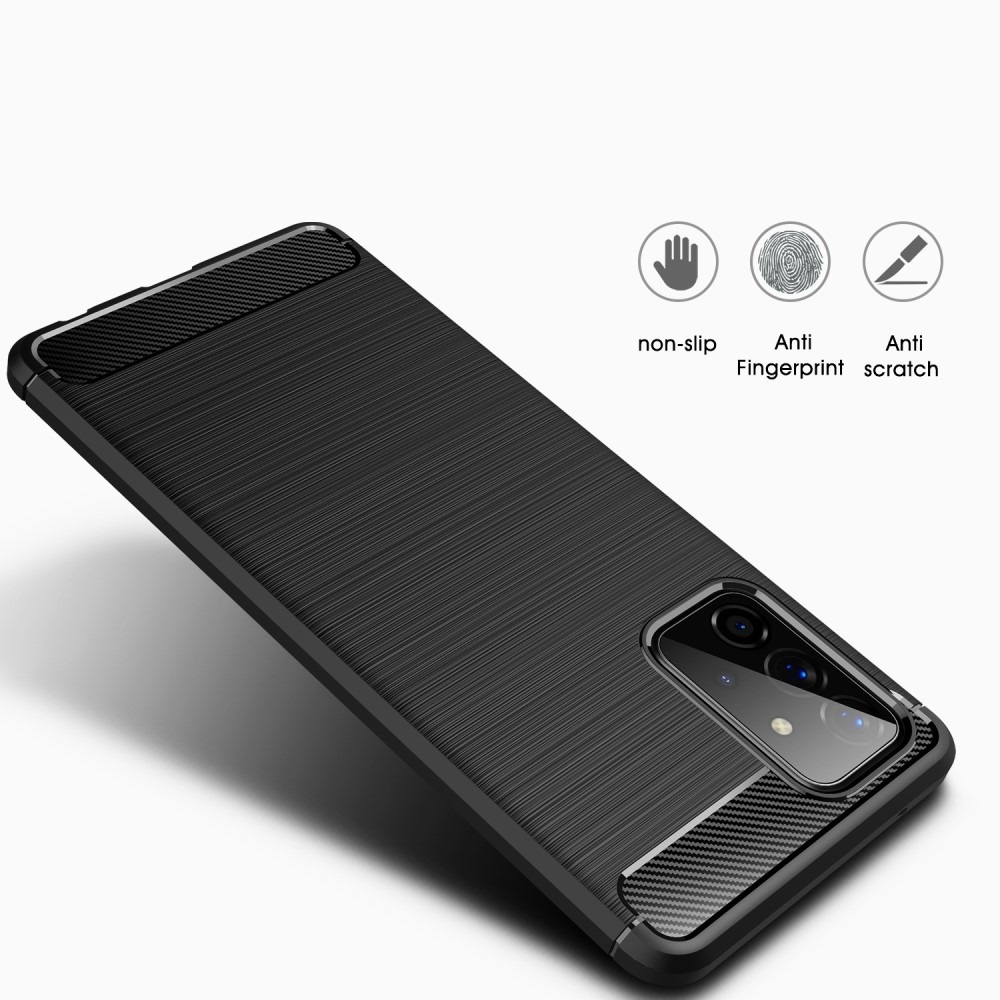 OEM Carbon Brushed mobilskal till Galaxy A72 5G - Svart