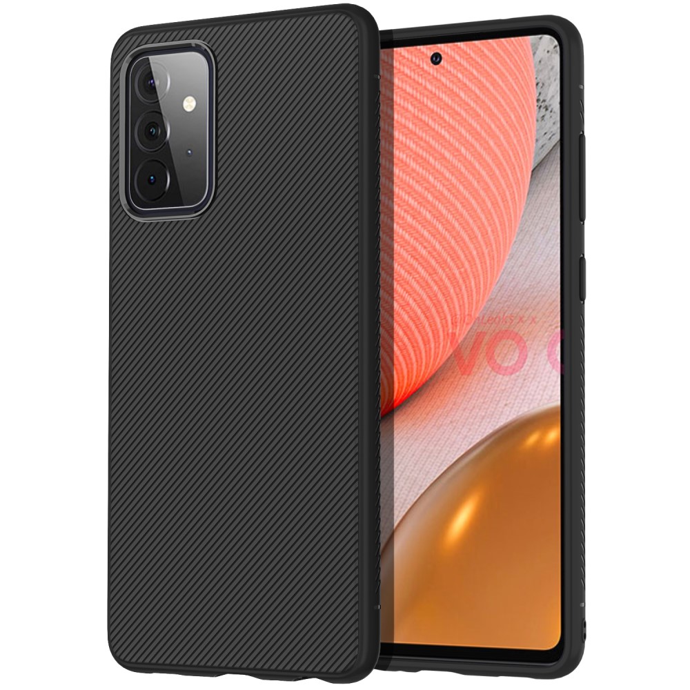 OEM Twill Texture flexicase skal till Galaxy A72 5G - Svart