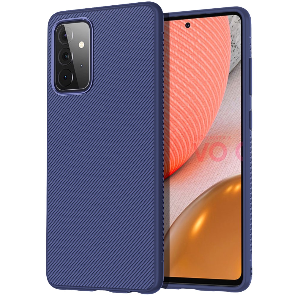 OEM Twill Texture flexicase skal till Galaxy A72 5G - Blå