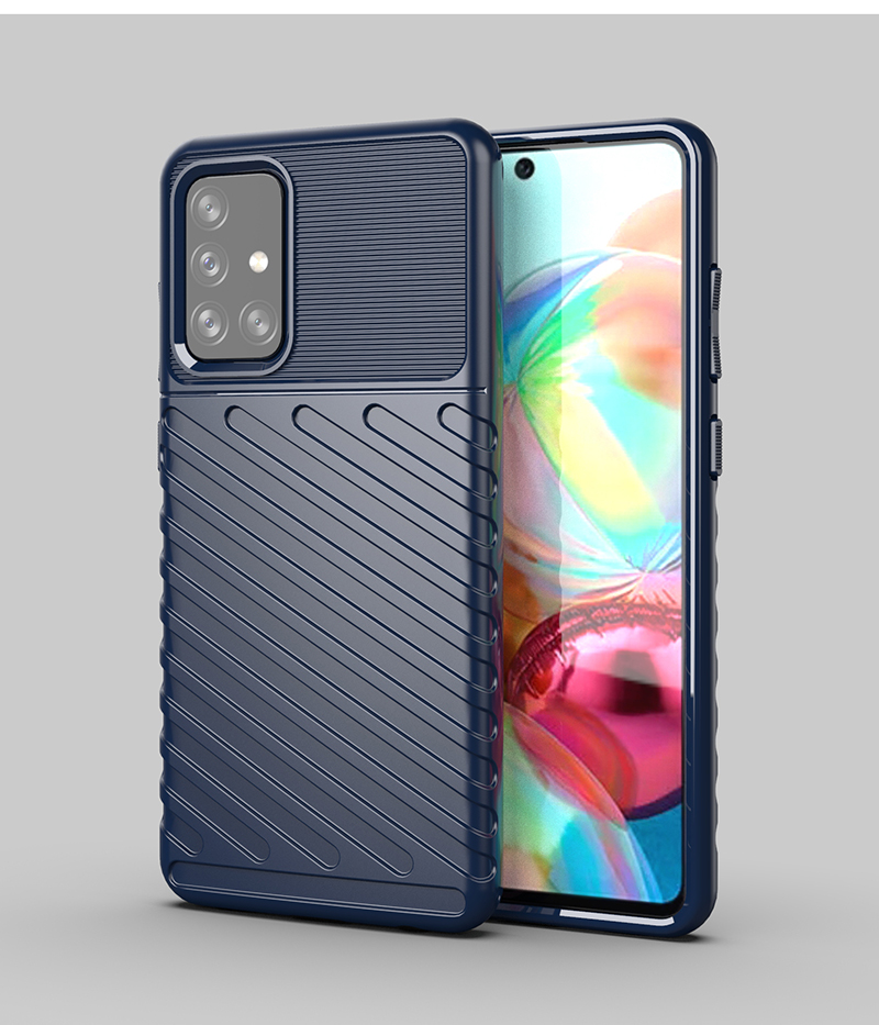 OEM Thunder Twill Texture Mobilskal Galaxy A72 5G - Blå