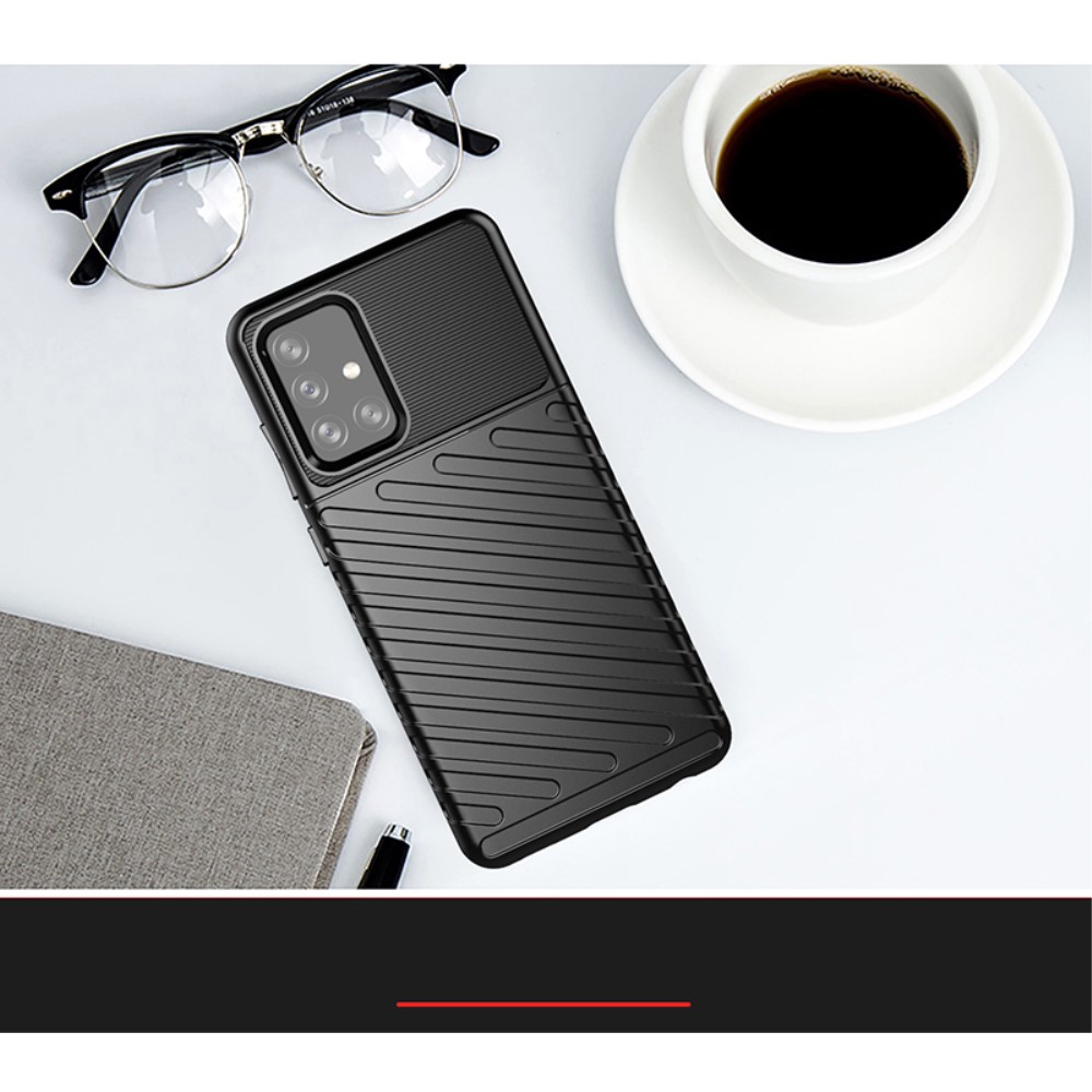 OEM Thunder Twill Texture Mobilskal Galaxy A72 5G - Svart